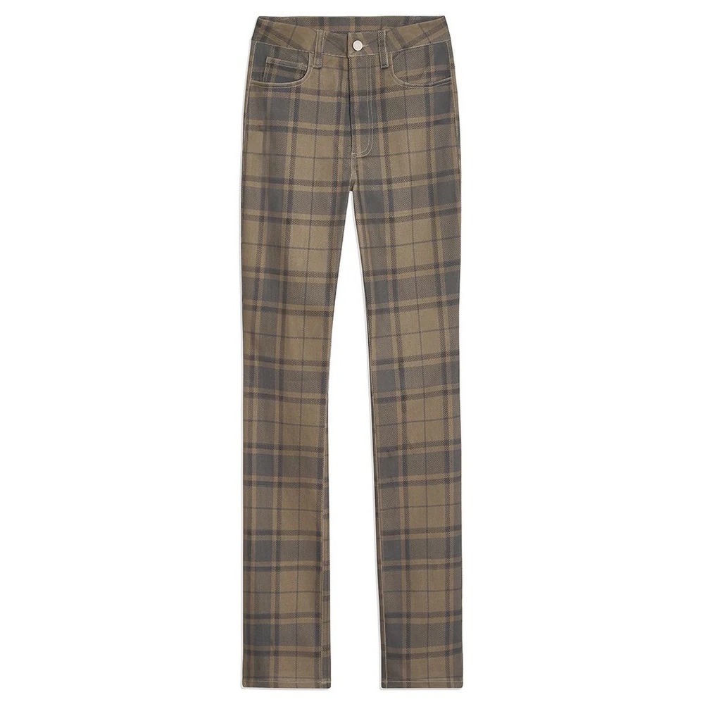 WEWOREWHAT THE ICON JEAN IN COOL PLAID Sz 28 Green Grey High Waist Academia Chic